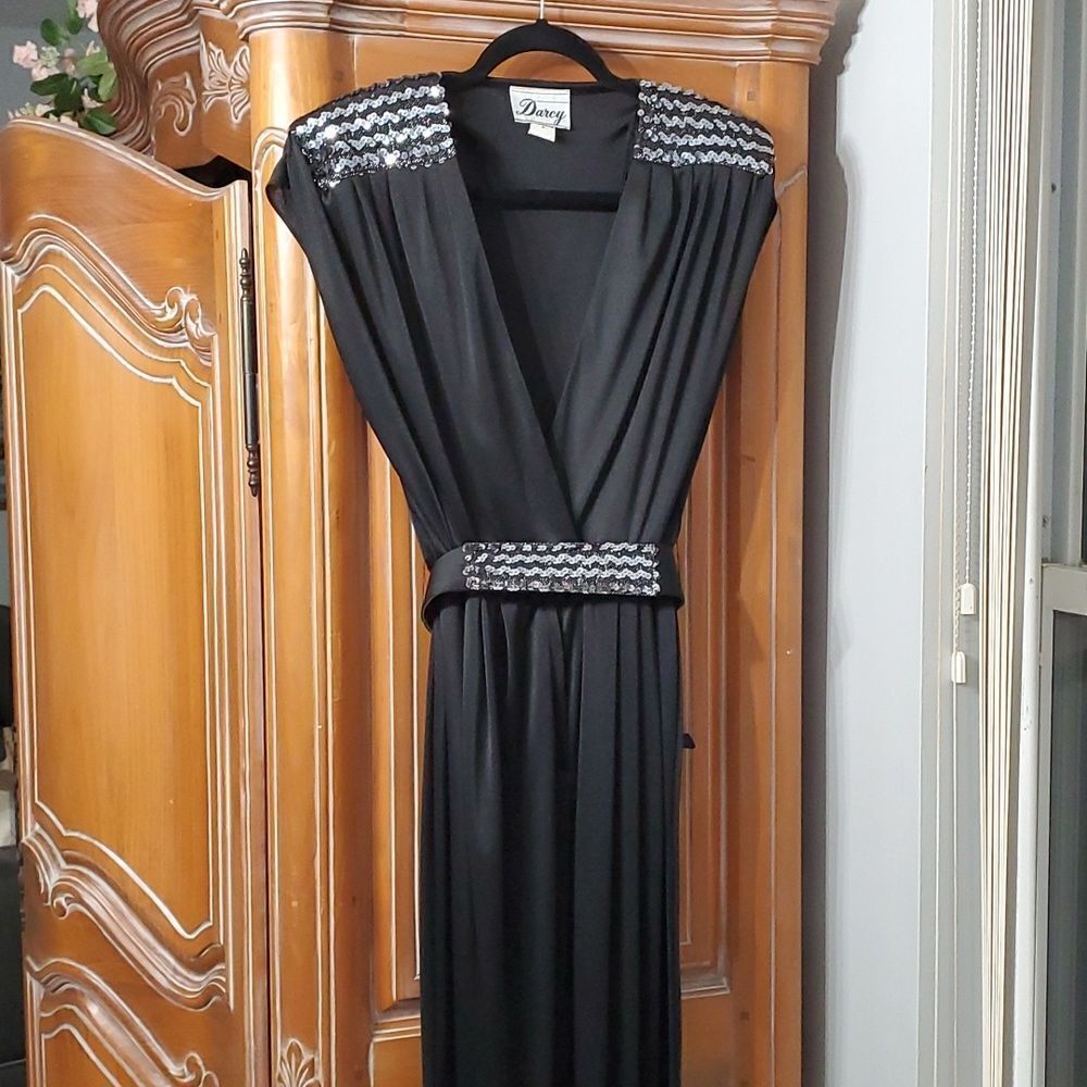 DARCY- Black vintage JUMP SUIT. Union made USA. No size‎ tag, medium?